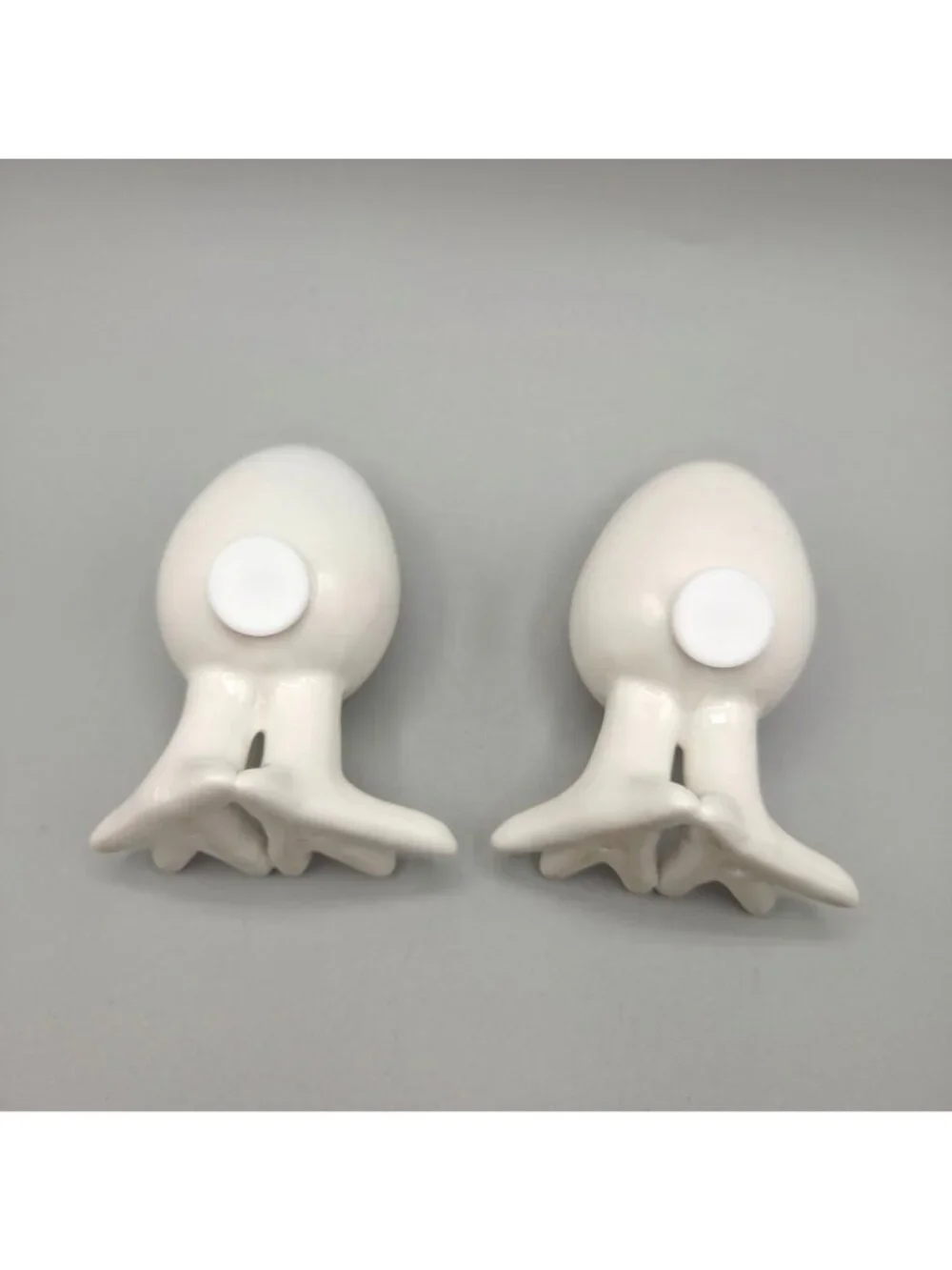 Eggs With Legs Ceramic Salt & Pepper Shakers Eggs Bird Feet White Gloss Finish